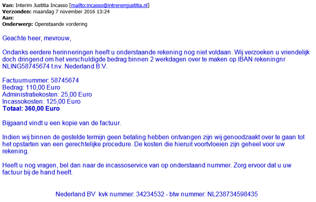 phising mail Nederland b.v.