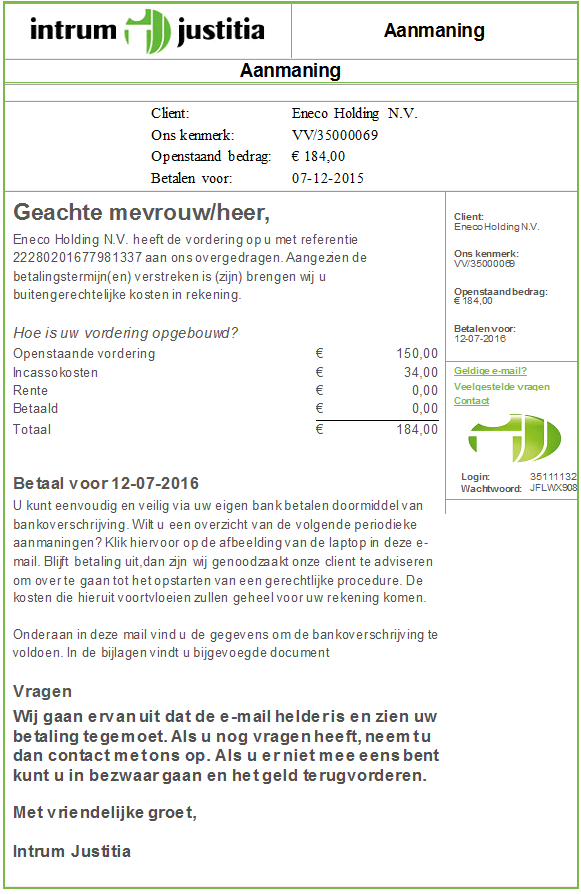 Valse mail Eneco