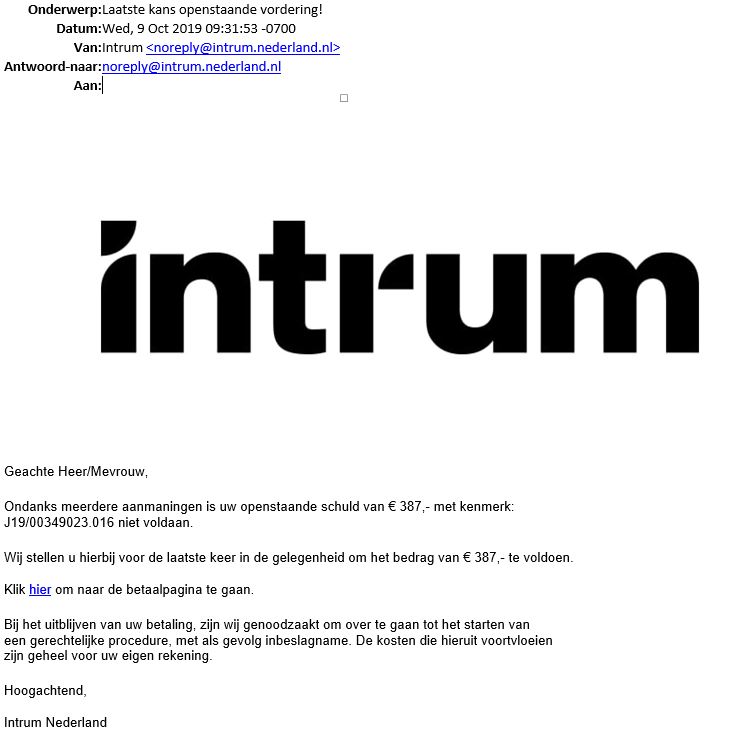 Valse e-mail 9 oktober 2019