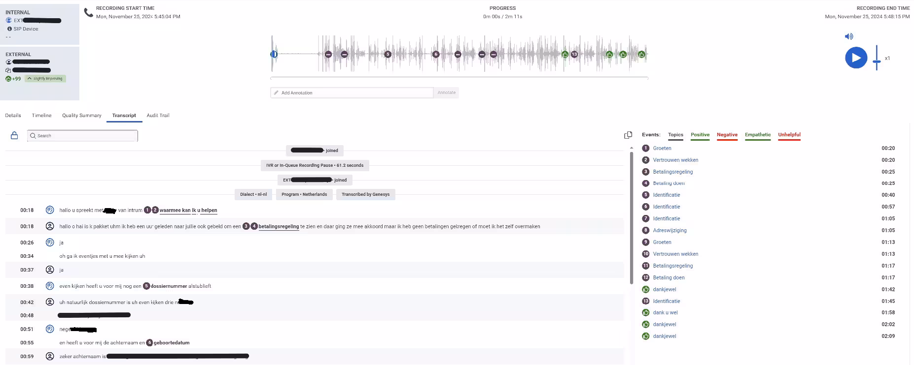 Sociale Incasso Telefonisch Genesys